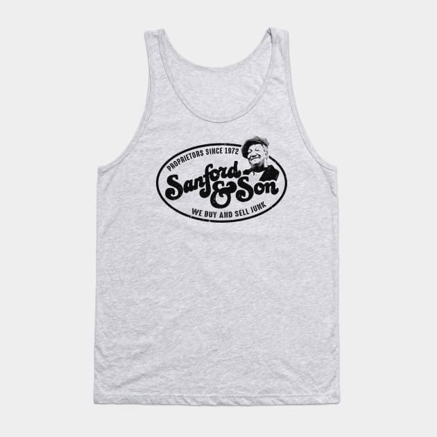 Sanford and Son Worn Logo Lights Tank Top by Alema Art